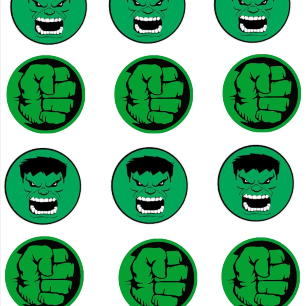 Green Hulk Cupcake Toppers